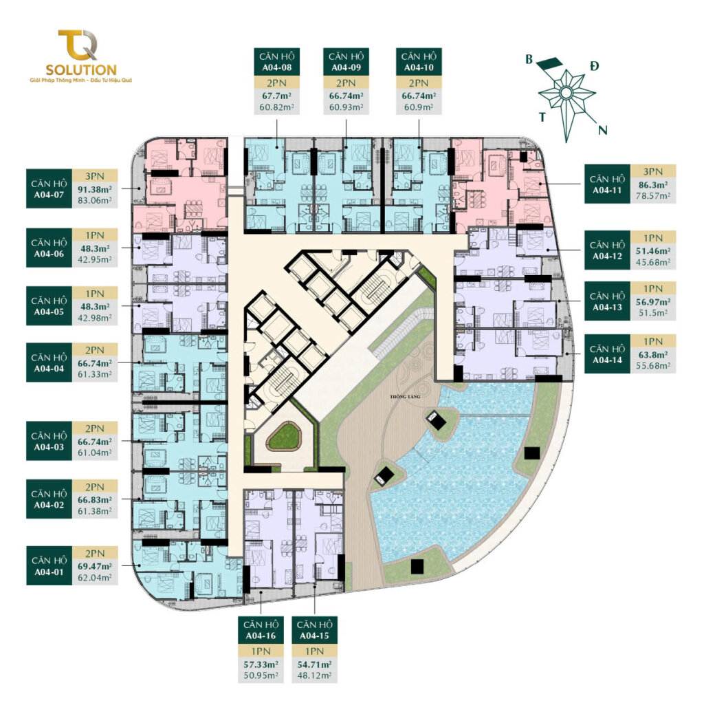 tầng 4 Mặt bằng tầng 4