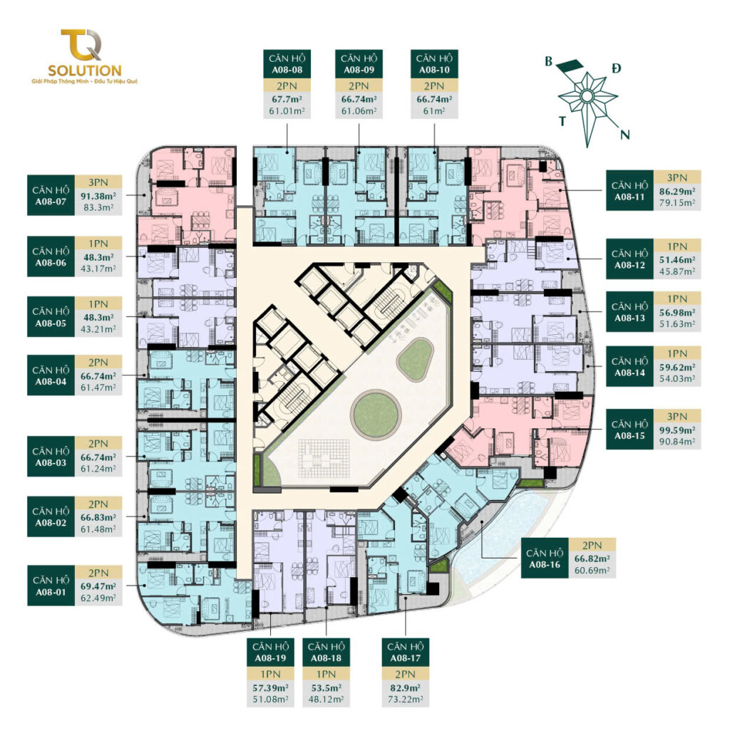 tầng 8-12 Mặt bằng tầng 8-22
