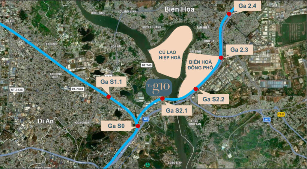 Trạm ga metro S2.1 ngay dưới chân nhà The Gió Riverside